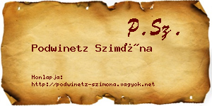 Podwinetz Szimóna névjegykártya
